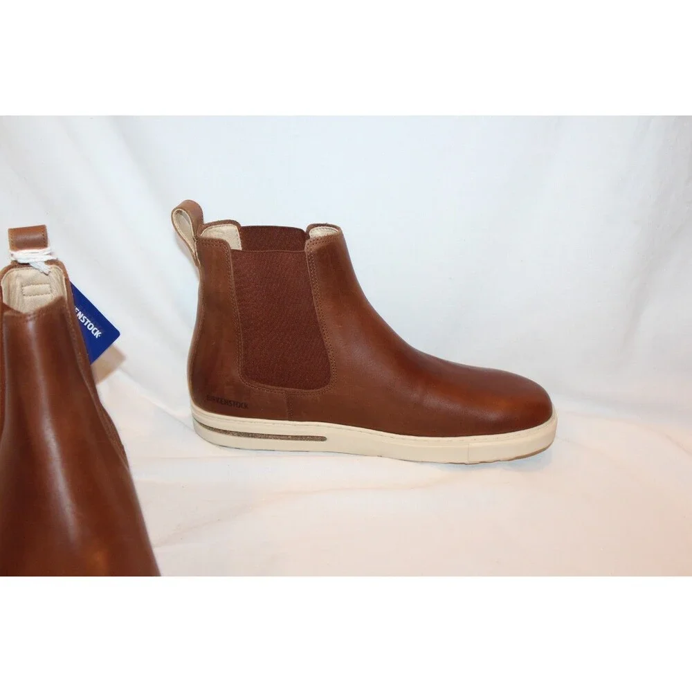 Birkenstock Men's Bend Leather Chelsea Cognac Boots EU 45 US 12-12.5 Reg NWOB